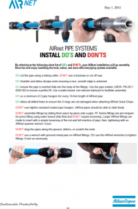 Read or download the AIRnet pipe system installation Do's and Don'ts online at Aluminum Air Pipe
